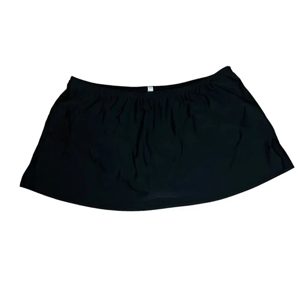 Lane Bryant Cacique Lane Bryant Solid Black Swim Skirt Womens Plus Size 26